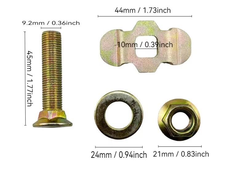 3/8" Threaded Stud L Track Fitting L Track Bolt Single Lug Thread Seat Stud Fitting supplier