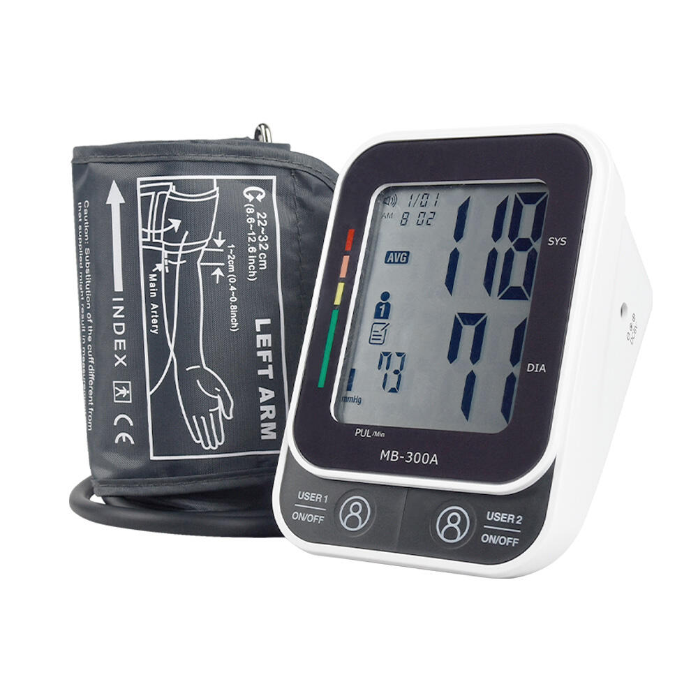 HUAAN Medical Electronic Blood Pressure Monitor, 2 Users, Large Backlit Display, Voice Broadcast, MB-300A