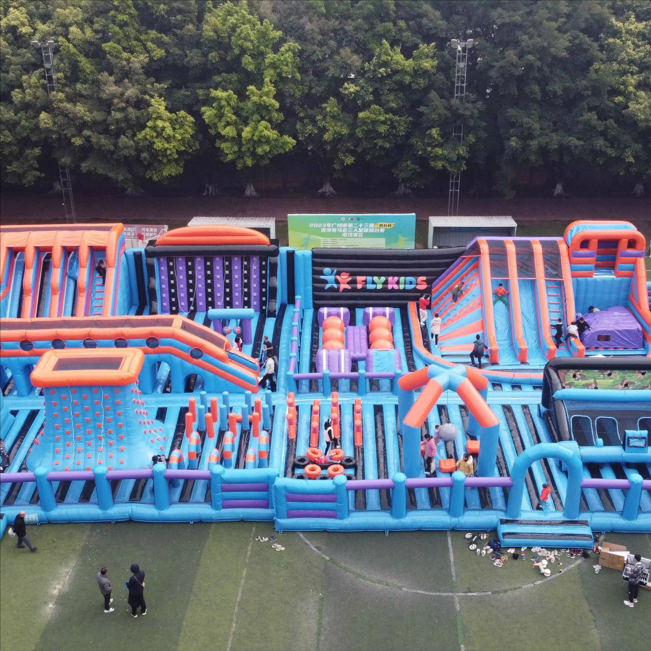 CH Custom Outdoor Children's Playground Inflatable Combo Games Theme Park Platform Inflatable Slides Amusement Trampoline Park