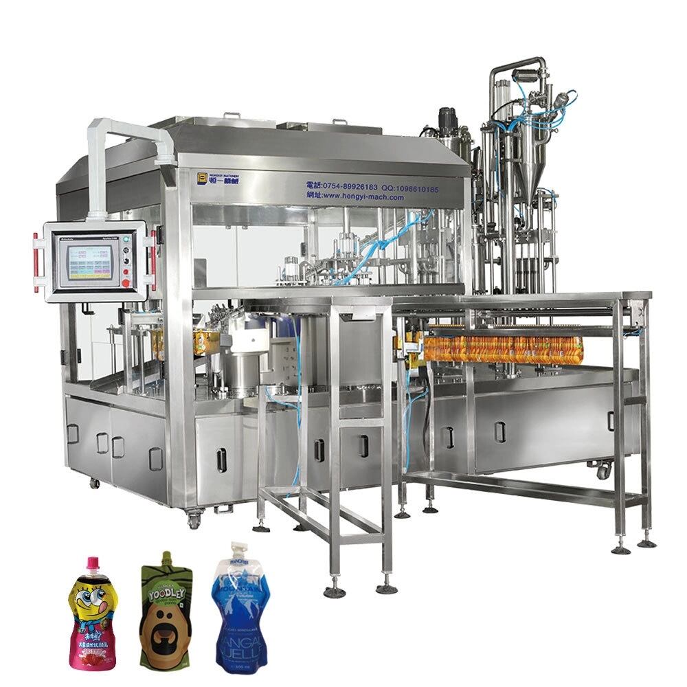 Automatic Grade Factory Price Beverage Water Pneumatic PLC Yogurt Juice Oil Ketchup Sauce Spout Pouch Milk Beer Commodity supplier