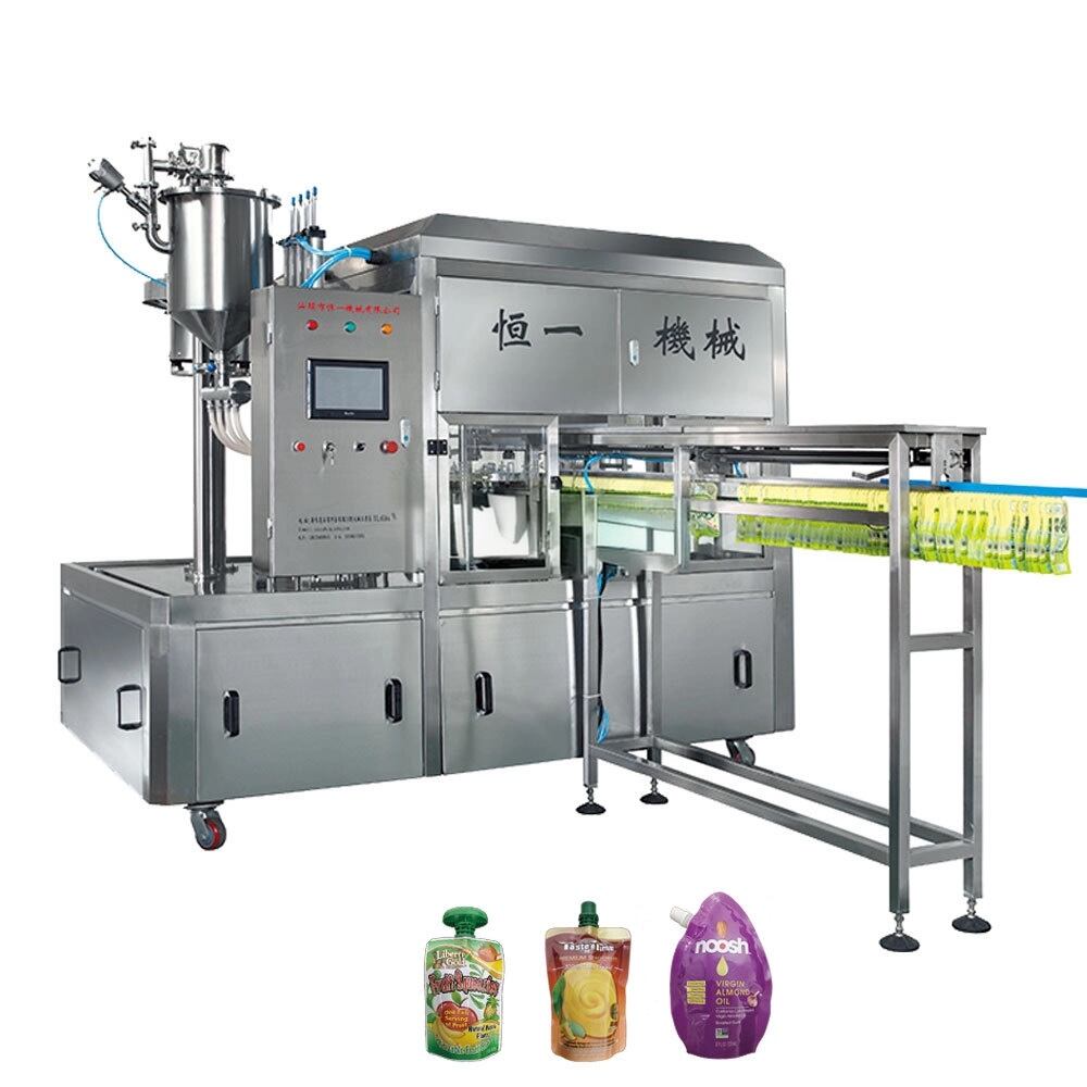 Automatic Grade Factory Price Beverage Water Pneumatic PLC Yogurt Juice Oil Ketchup Sauce Spout Pouch Milk Beer Commodity manufacture