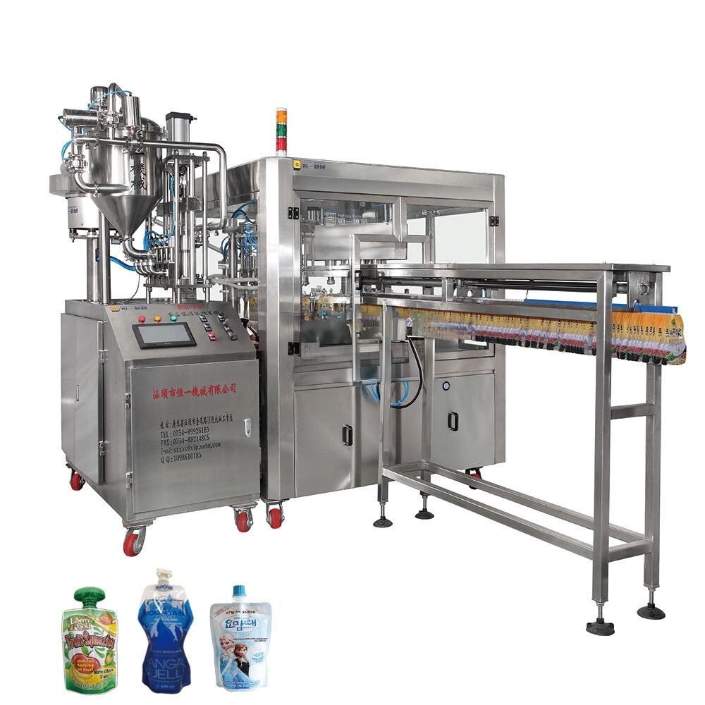 Automatic Grade Factory Price Beverage Water Pneumatic PLC Yogurt Juice Oil Ketchup Sauce Spout Pouch Milk Beer Commodity factory