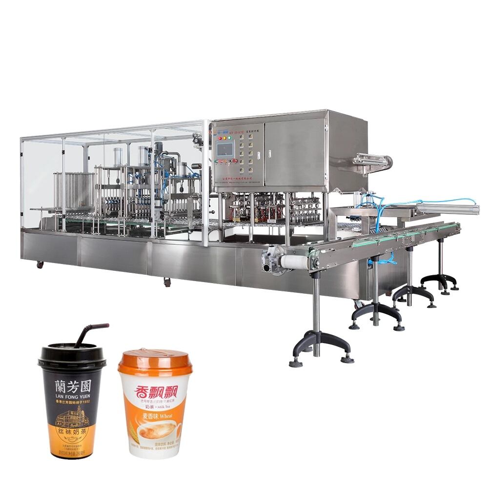 Fully Automatic Paper Cup Filling Sealing Machine  for Juice Water Yogurt Tea Milk