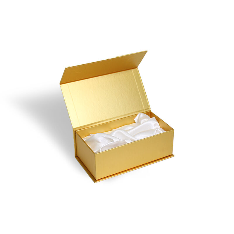 Caixa de Papel Luxuosa com Ímã CF, Reciclável, Rígida, para Presente, com Fechamento e Inserção de Tecido de Seda