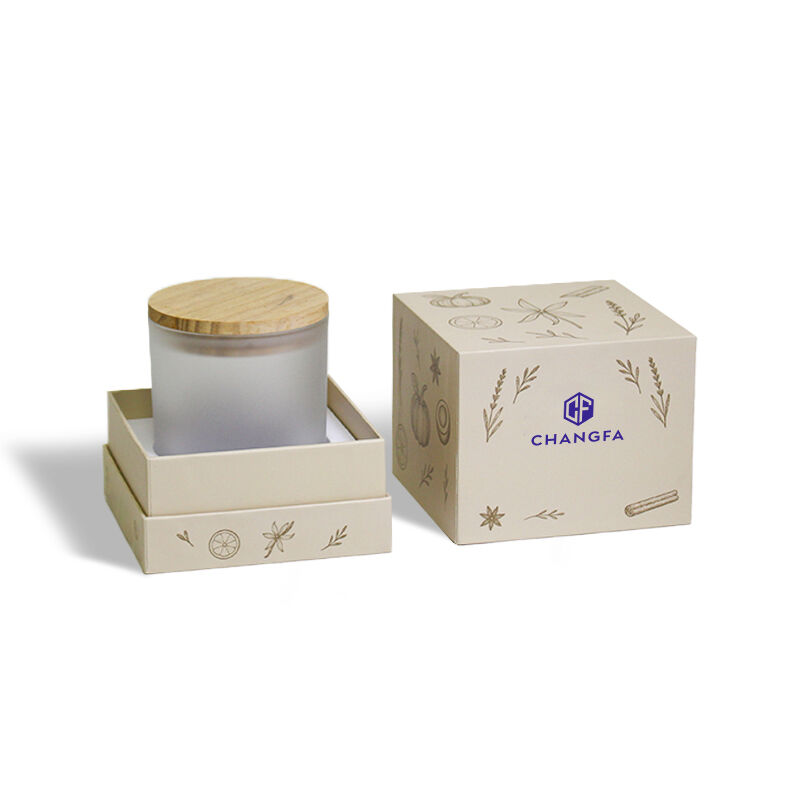 CF Eco-Friendly Reusable Waterproof Cardboard Candle Packaging Box with Lid Elegant Rigid Gift Box for Scented Candle Jars
