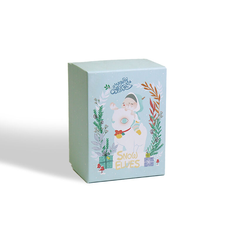 CF Környezetbarát Papírpapír Ajándék Hó-elfek Minta Hab bélelet Záródás Fogantyú Karácsonyi Ajándék Tárolásához UV