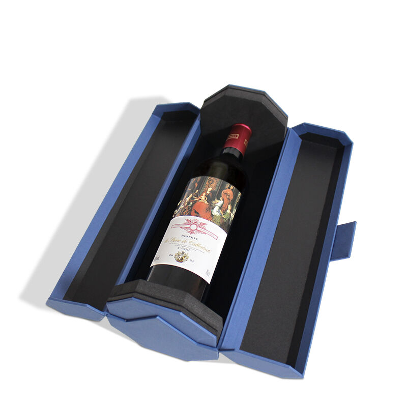 Viini magneettinen kuusikulmainen putkipaperilaatikko, EVA-vaahtomuovi sisällä