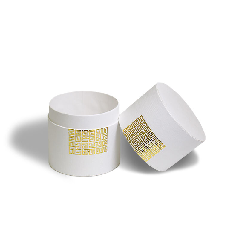 CF Hajoava Paperiputki Pakkaus Folioleimasella Logolla Ja Kultapahvin Kääritty Pohja Putki Pakkaukseen