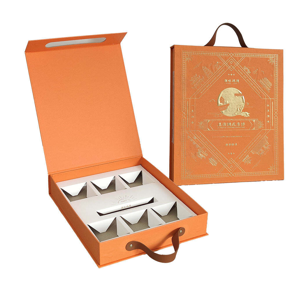 Custom Handler Creative Handmade Dessert Packaging Mooncake Box With Divider