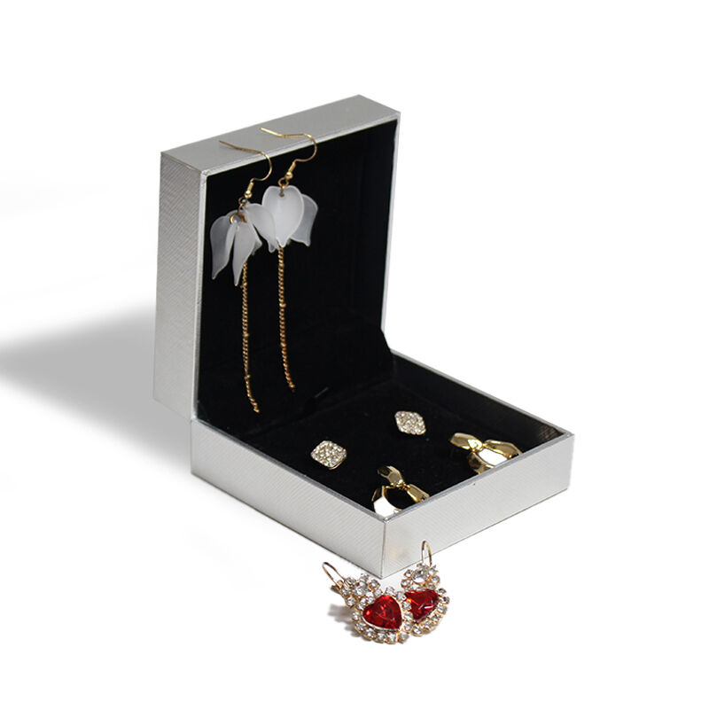 Kwadratowe pluszowe pudełka na biżuterię CF, zestaw prezentowy na pierścionek, wisiorek, kolczyki, opakowania z aksamitu