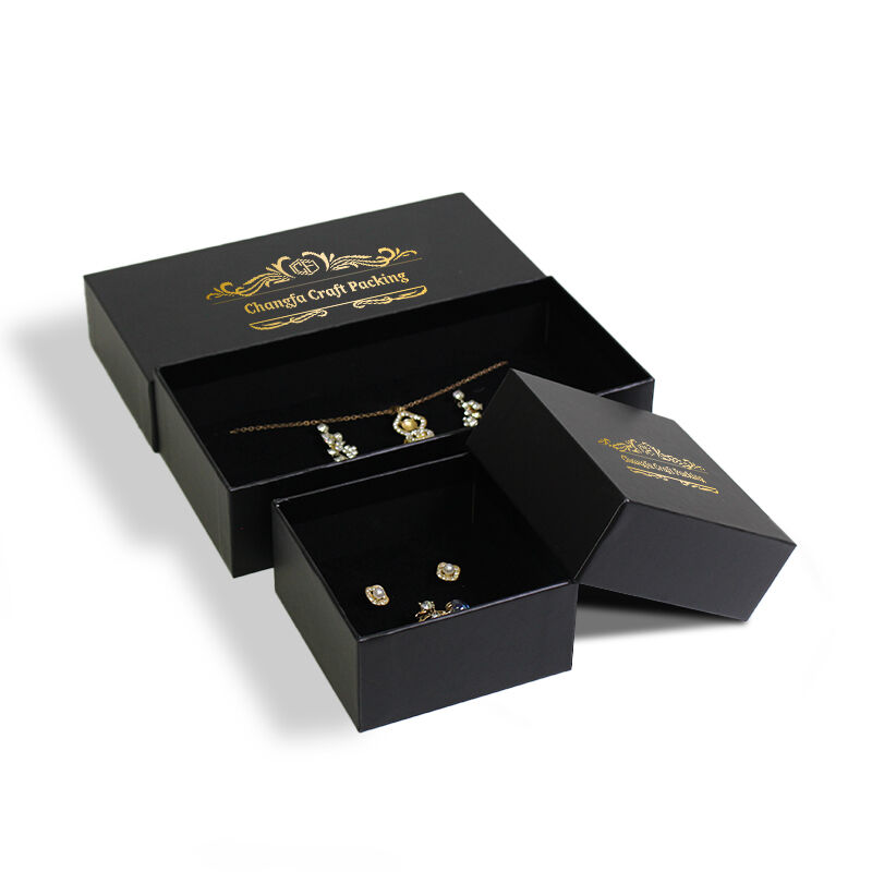 CF Индивидуальный чёрный съёмный ювелирный футляр с поролоновой подкладкой, многоярусный органайзер для колец, серёжек и ожерелий, упаковка для ювелирных изделий