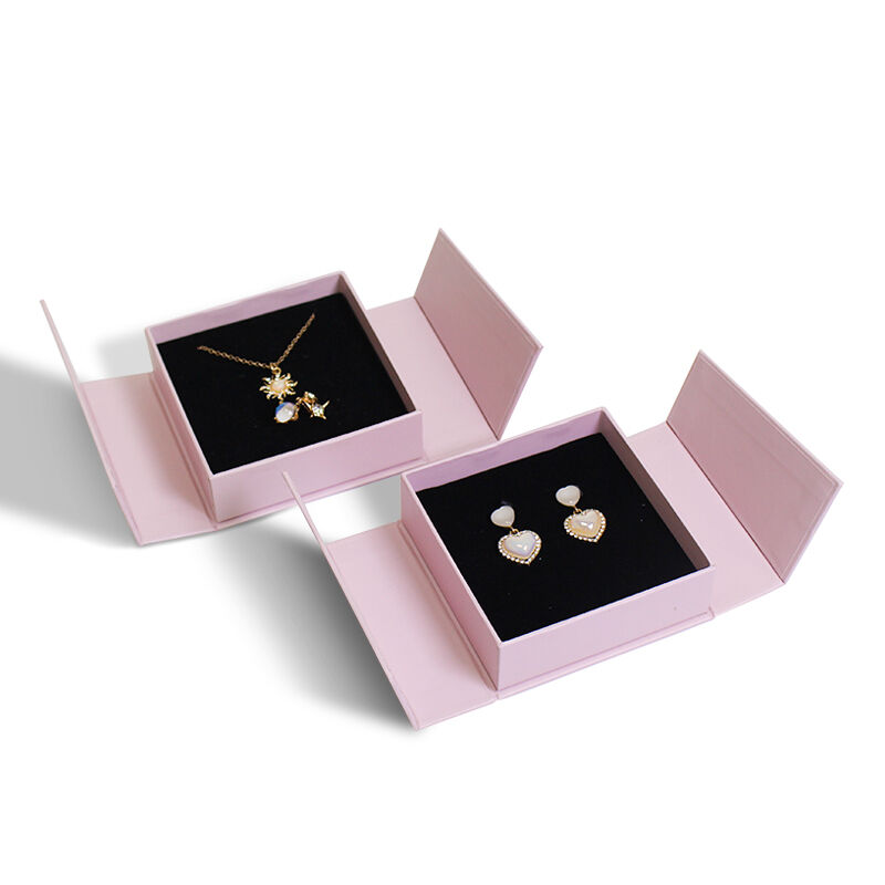 CF Экологичный ювелирный упаковочный футляр, персонализированный с индивидуальным логотипом, премиальный картонный двухстворчатый ювелирный футляр