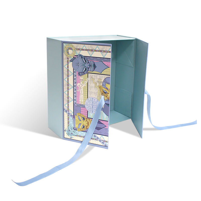 CF einteilige faltbare Magnet-Geschenkbox mit Band