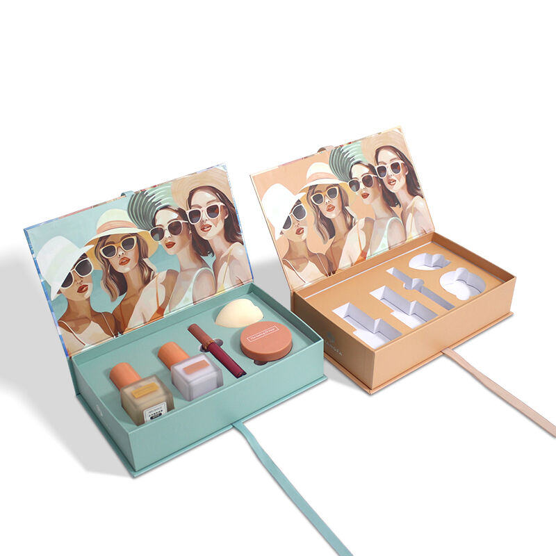 Magneticzne pudełko kosmetyczne typu muszla z wkładem z EVA i aksamitu