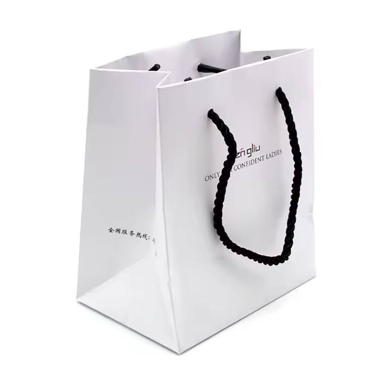 New Promotion Competitive Price Customized Available Recycled white paper bag with logo print Supplier from China