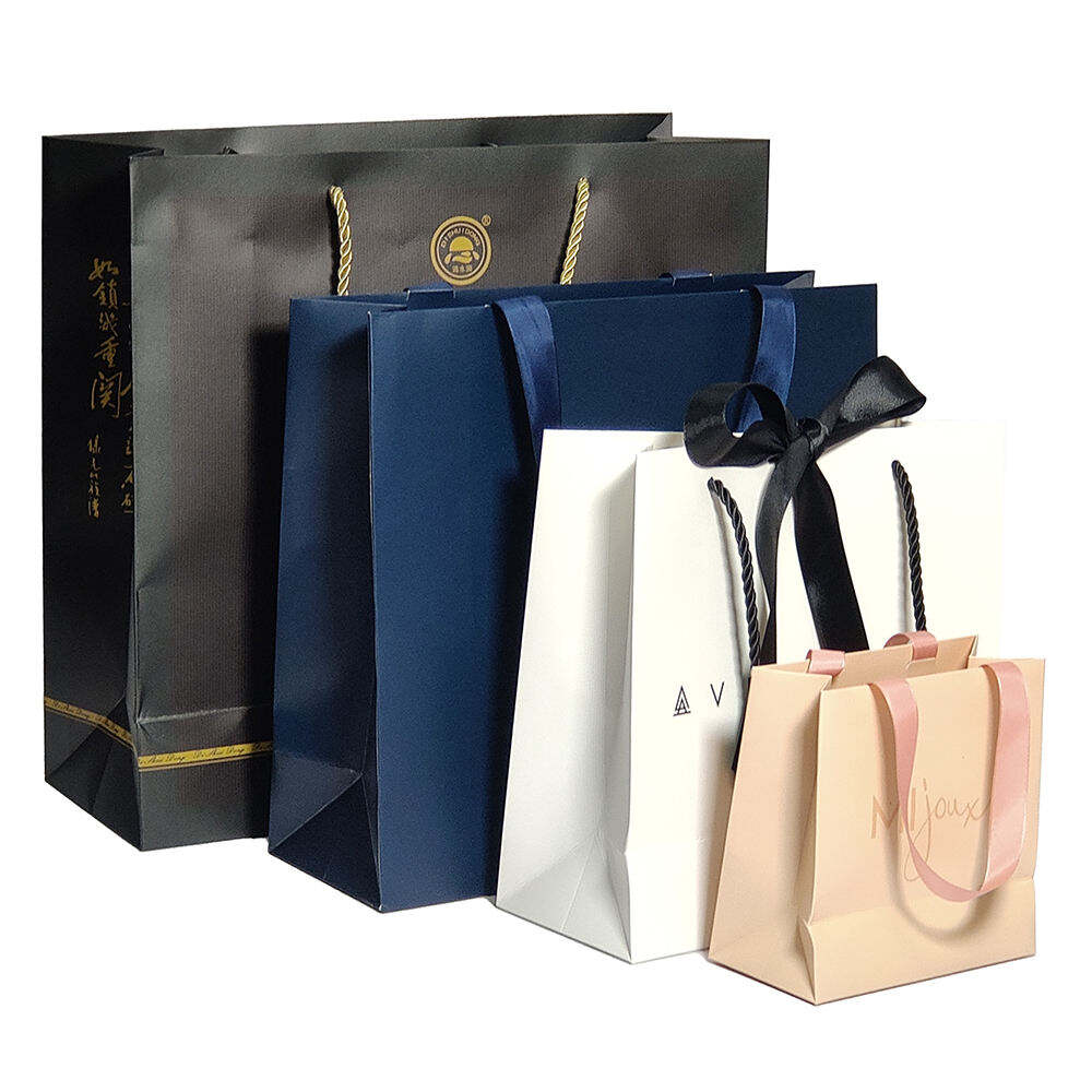 Thank You Black Recyclable Luxury Logo Gift Bag For Small Business