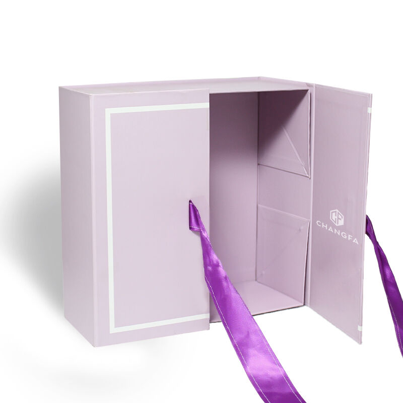 Caixa de Presente de Luxo em Uma Peça, Dobrável, com Embalagem Profissional em Papelão UV e Fita CF