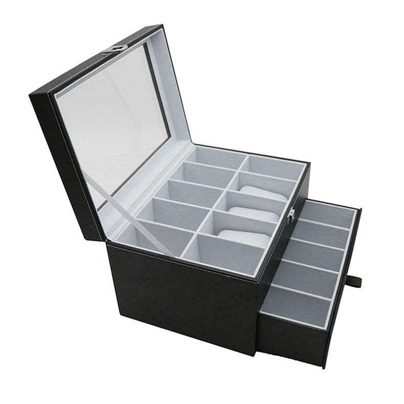 Oem Black Piano Pu Leather Watch Box High Quality Packing For Watch Gift Package