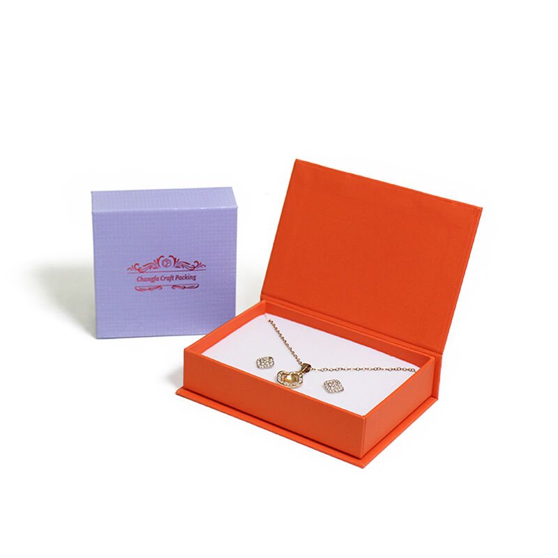 Hộp quà sang trọng CF bằng giấy bìa cứng kiểu vỏ sò, dùng cho dây chuyền và nhẫn, hộp cứng có nam châm