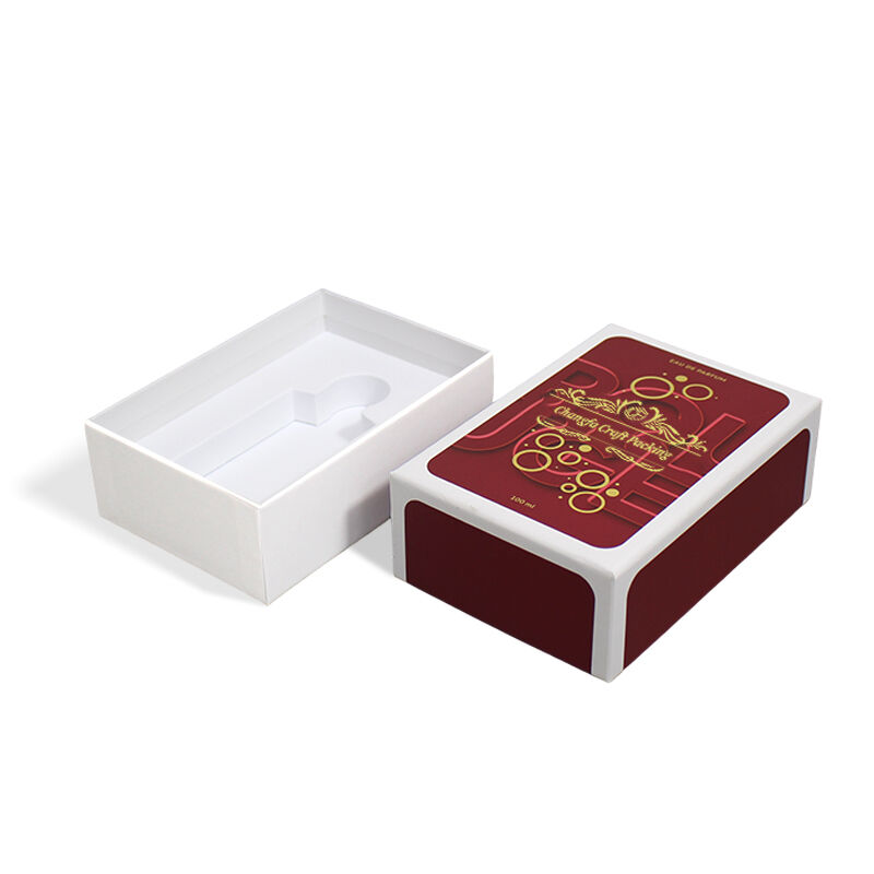 جعبه عطر CF با درب جداشدنی و گردن و لوگوی استمپینگ فویل طلا