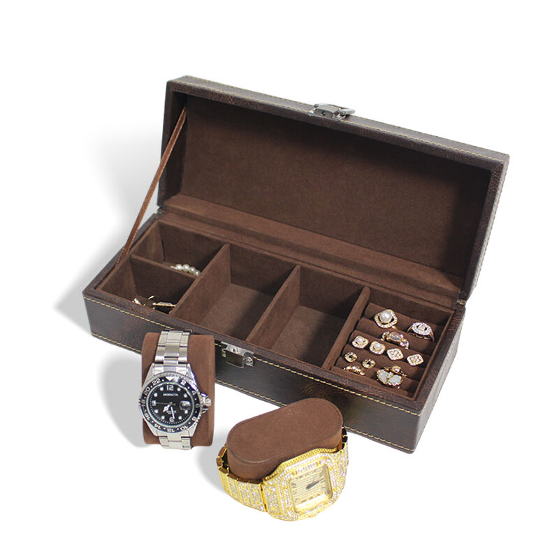 CF fa bársony óratok PU bőr utazó kagylódobozzal