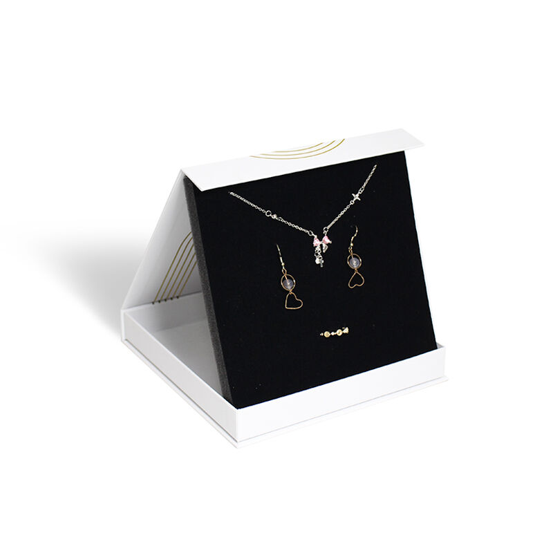 Hộp đựng trang sức CF thiết kế chống nước, nắp đóng nam châm, có lớp lót mút xốp và in UV