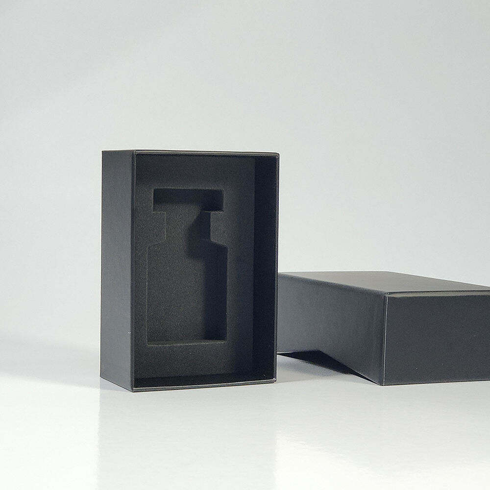 Black Plain Cardboard Cosmetic Packaging 30ml 50ml Perfume Box