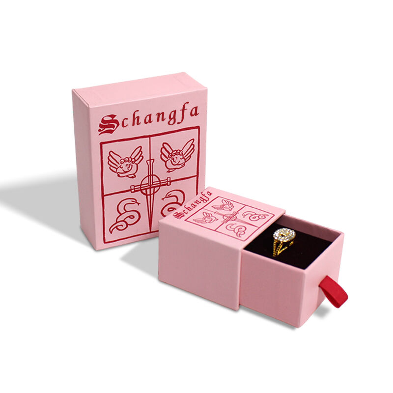 CF Mini Ροζ Σκληρό Χαρτοθήκη με Ανοιγόμενη Μπάντα για Κοσμήματα