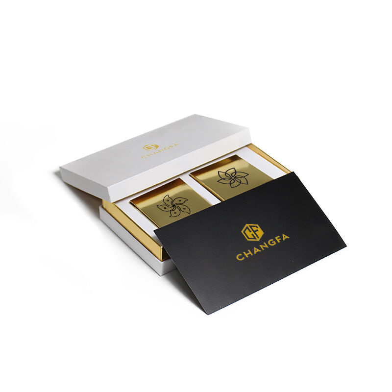 جعبه مربع سفید لوکس شکلات caffenol با مقوا بازیافتی، روکش مات، دمی رویی و اف ای یو برای هدیه‌های میان‌وعده