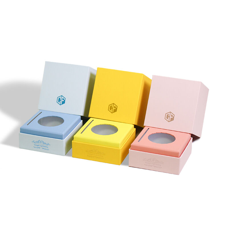 CF Custom Eco-Friendly Recyclable Rigid Cardboard Candle Packaging Box Lid Art Finish Magnetic Closure Handle for Scented Candles