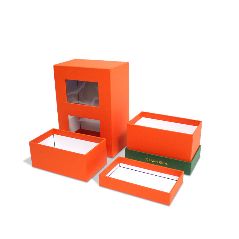 CF Box mit abnehmbarem Deckel und Hals, Geschenkbox mit Fenster