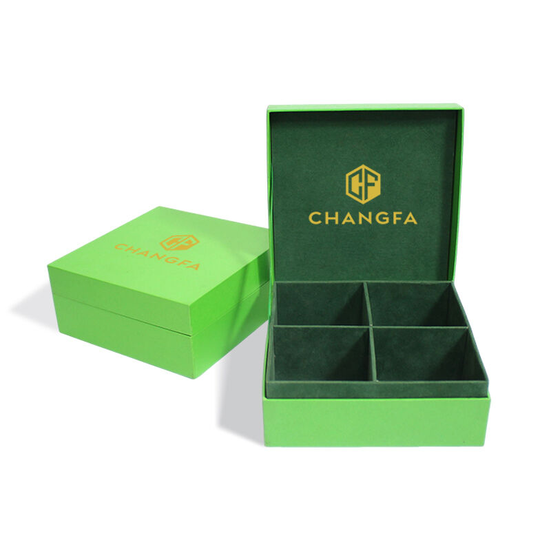 Kotak Hadiah Kadbod Warna Hijau Teh Mewah CF untuk Pembungkusan