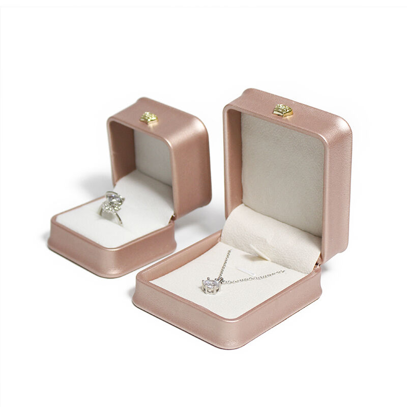 Hộp Đóng Gói Trang Sức Bằng Da PU Màu Hồng CF, Hình Chữ Nhật Với Các Góc Bo Tròn, Dùng Làm Hộp Quà Tặng Cho Nhẫn, Vòng Cổ Và Trang Sức