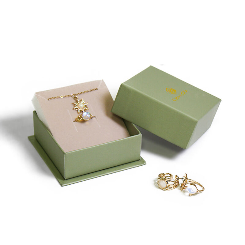 Индивидуальная бумажная ювелирная коробка CF с крышкой и логотипом, упаковка для серёжек, ожерелий и колец, роскошные картонные ювелирные подарочные коробки