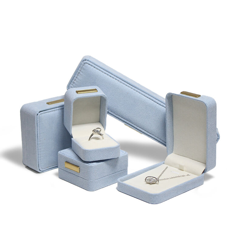 CF Vintage-gaveemballage til armbånd, ringe og armbånd, fuld sæt velvet-jewelryboks