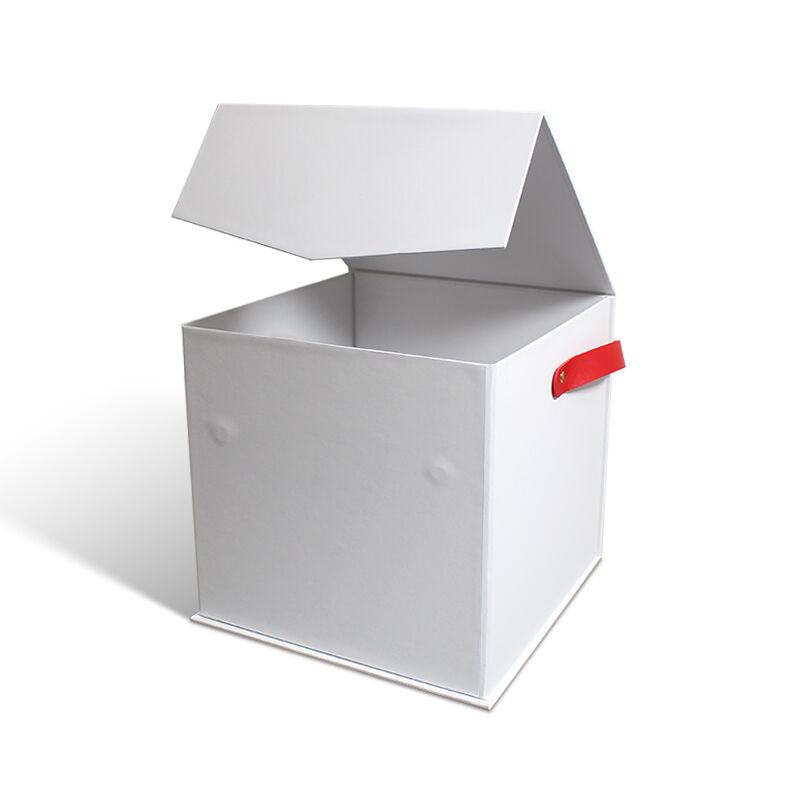 ギフト用マグネット式高級リジッド段ボールボックス リボン付きエンボス加工フォルダーボックス