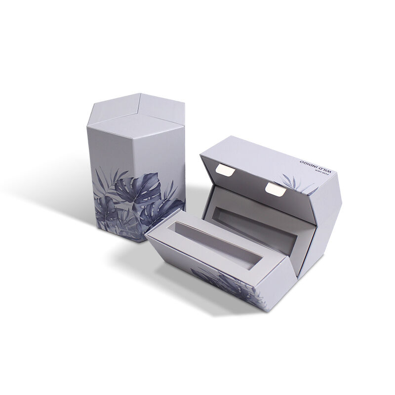 CF Hexagonal Pillar Magnetic Closure Cosmetic Box