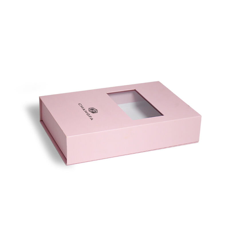 CF Scatulae Muneris Rigidiae Recyclabiles Amico-Ad-Ambientem Logo Personalizabili Fenestra Magnetica PVC Alta Embossionis Folii Imbuentur