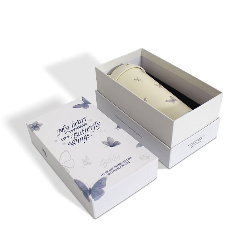 ギフト用コーヒーカップ着脱式ふた付きボックス ネック付きボックス（フォームインサート付き）