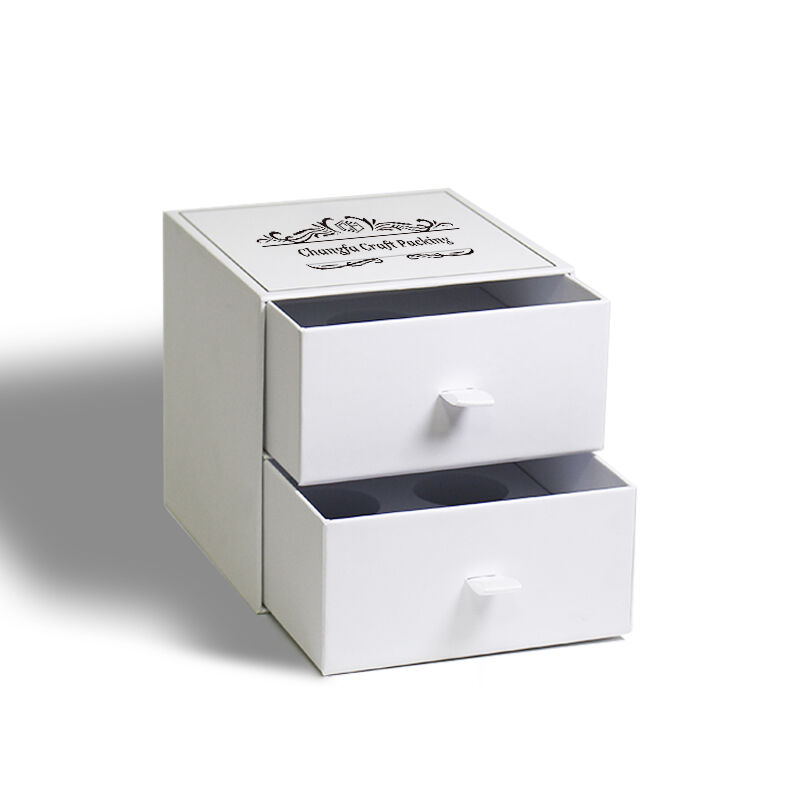 CF Индивидуальная выдвижная коробка с логотипом — жёсткая подарочная розничная упаковка для ювелирных изделий, косметики, свечей и парфюмерии в виде коробок с выдвижными ящиками