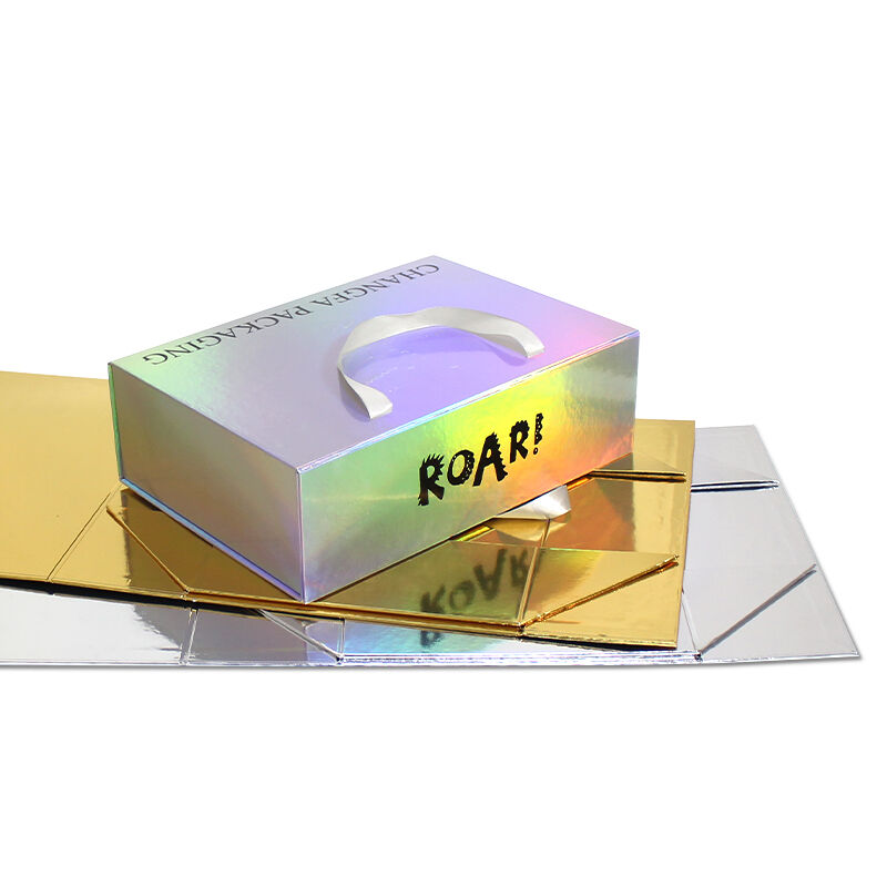 リボン付きギフト用レーザー折り込みハード段ボール包装箱