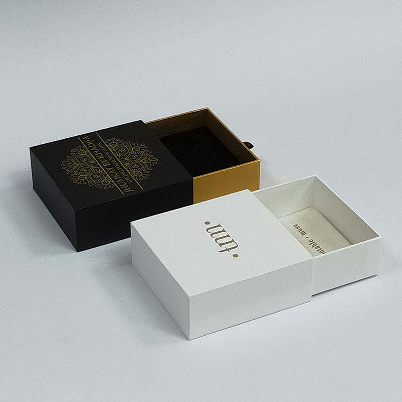 Custom Printed Cardboard Sliding Drawer Packaging Luxury Empty Small Black 'Jewlery' Box For Earring