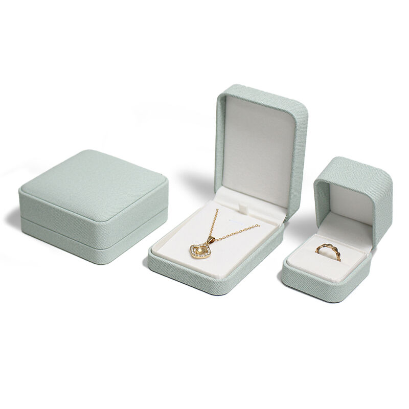 CF Luksus velvet-jewelryboks med tilpasselig gaveemballage til armbånd, kæder, øreringe og ringe