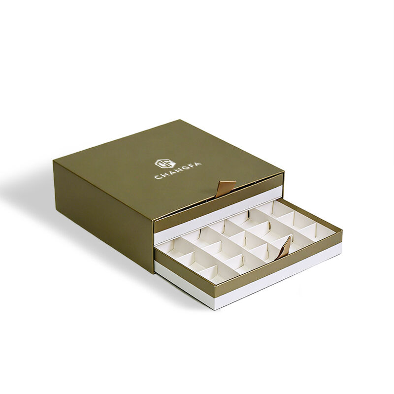 Индивидуальная коробка CF с логотипом премиум-класса: жёсткая картонная упаковка с выдвигающейся крышкой и небольшим выдвижным ящиком для шоколада