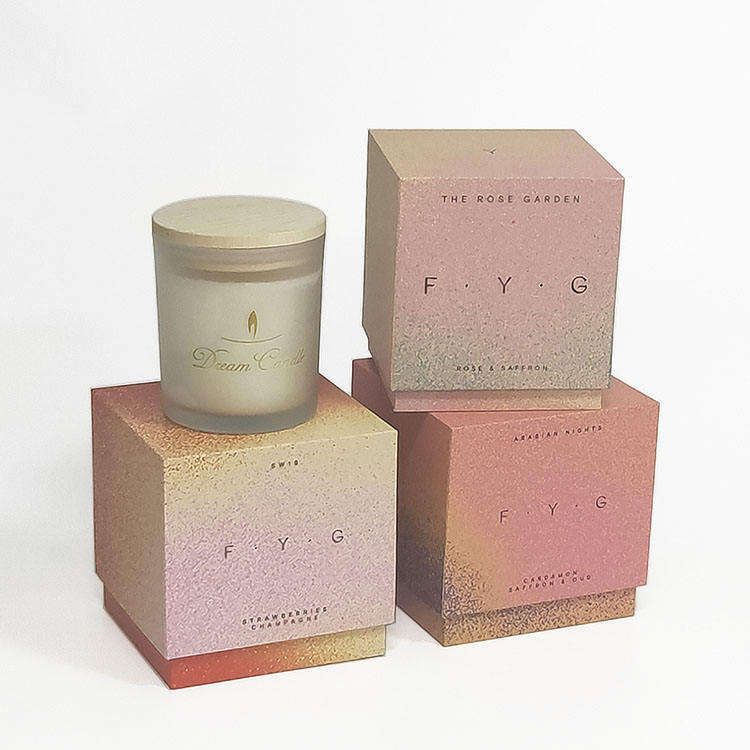 Eco Rigid Square 'Packging' Luxury Colorful Pink Candle Box