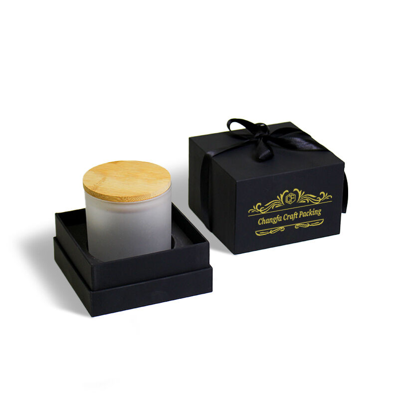 CF Luxury Eco-Friendly Recyclable Scented Candles Gift Set Rigid Boxes Private Label Black Packaging for Gifts