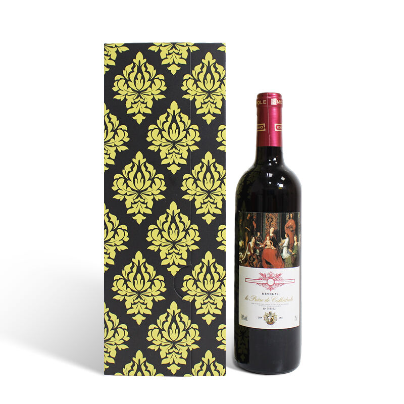 Wine Double-Door Magnetic Folding Gift Box With EPE Pearl Cotton