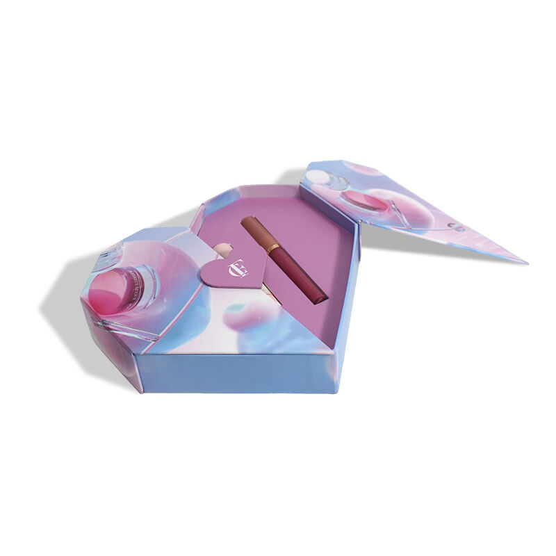 CF Heart-shaped Double-door Magnetic Cosmetic Box With EVA Velvet Insert