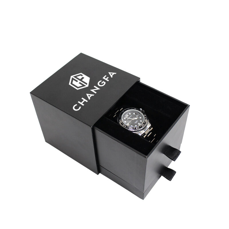 Óra Fekete Bevonatú Papír Fiókos Doboz EVA Beépítéssel