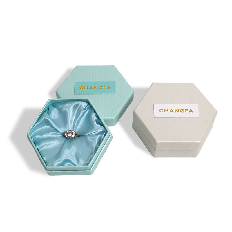 CF Εξάγωνο κουτί κοσμημάτων με αφαιρούμενο καπάκι και λαιμό, με επένδυση από μετάξι